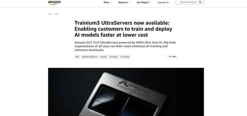 Amazon's new AI chip is now available! The next-generation chip will integrate with the Nvidia ecosystem.